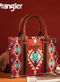 WG2203-8120S Wrangler Southwestern Print Small Canvas Tote/Crossbody