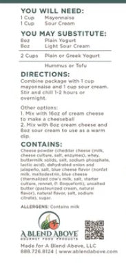 White Cheddar Jalapeño Dip Mix