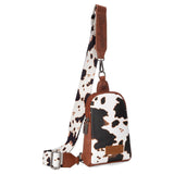 WG133-210 Wrangler Cow Print Crossbody Sling Chest Bag