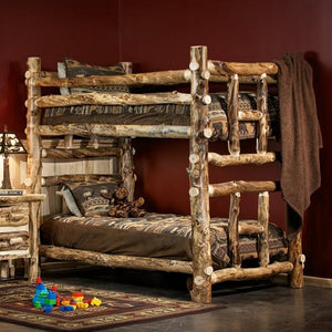 Log Bunk Bed