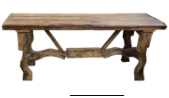 Western Old Door Ox Yoke Dining Table