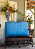 Acid Washed Cowhide Regency Settee