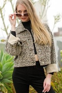 Leopard Patch Denim Jacket 12759
