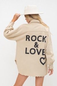Khaki Vintage Print Shacket 31507J