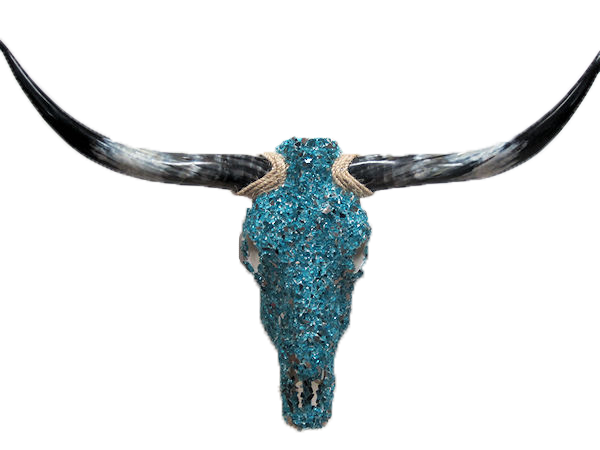 Reflective Fireglass Embellished Steer Skulls Regular 3'-4' Span