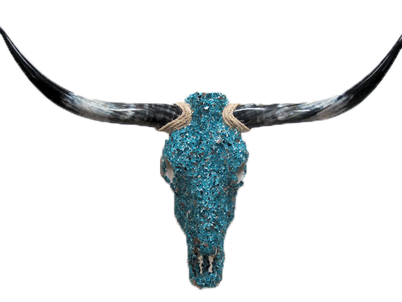 Reflective Fireglass Embellished Steer Skulls Regular 3'-4' Span