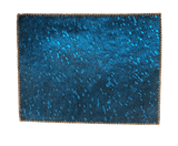 Acid Wash Cowhide Placemat - Sapphire Blue