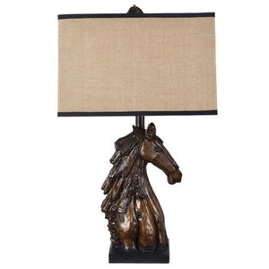 Horse Bust Lamp And Lampshade Included