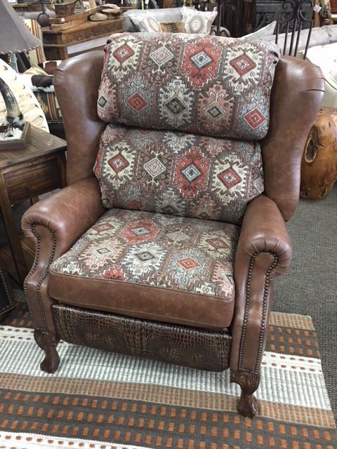 Bustleback King Wingback Pushback ReclinerLeather