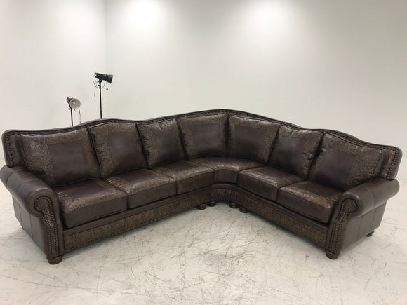 Tuscon Sectional With Brown Croc