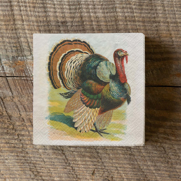 Vintage Turkey Paper Beverage Napkins