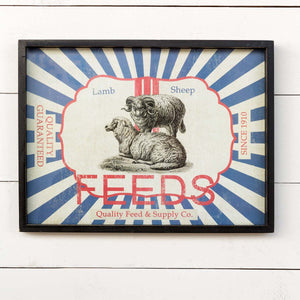 Framed Feedsack Sheep Feed