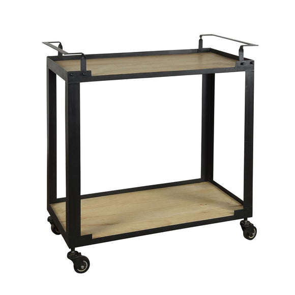 Mateo Bar Trolley Iron And Wood Black 9520-2