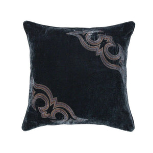 Rustic Stella Boot Stitched Faux Silk Velvet Pillow