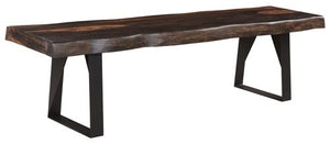 Riviera E. Live Edge Dining Bench- metal legs