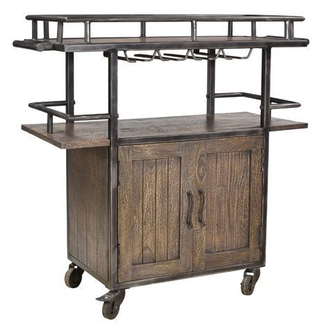 Wheeler 2 Door Wheel Wine Cabinet W/ Class Holder