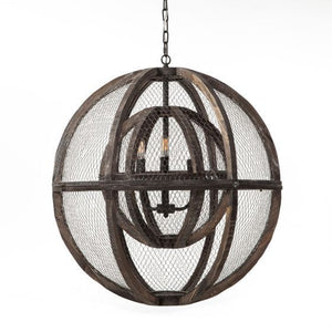 Luminaire Wire Mesh Globe Chandelier