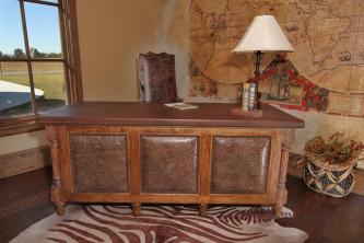 Rio Executive Leather and Wood Desk