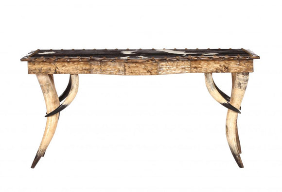 Horn Collection Bow Front Sofa Table 60 inches