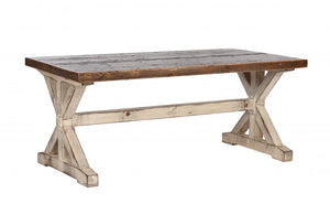 Reclaimed Cargo Flooring Dining Table with K Pattern Base (Standard)