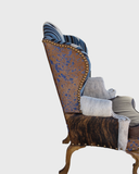 Santa Fe Kilim Blue Wingback Chair