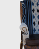 Santa Fe Kilim Blue Wingback Chair