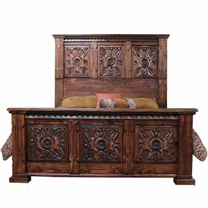 King Carved Ombre Fine Lacquer Bed