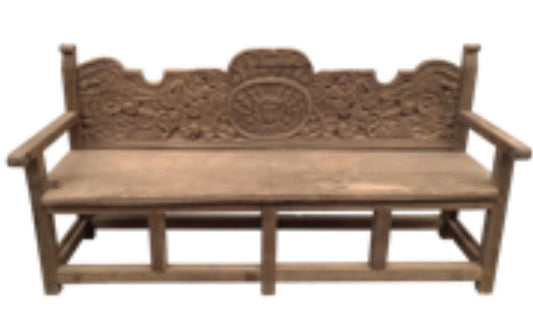 Large Carved Bench