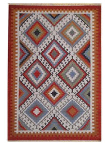 New Kilim 5X8 Rug Diamond Patchwork