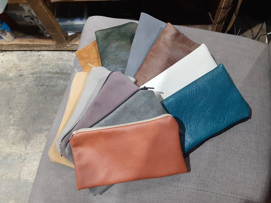 7X4" Soft Side Leather Sunglass Case With Zipper