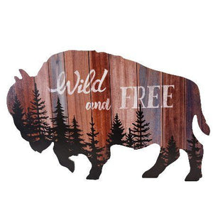 Buffalo Wild And Free Wood Plaque