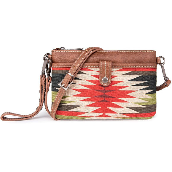 Wg52-C181 Wrangler Southwestern Art Print Clutch/Crossbody