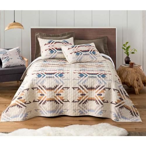 White Sands Print Sandshell King Coverlet With Shams