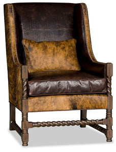 Rustic Tri Color Cowhide Scottie Chair Relic