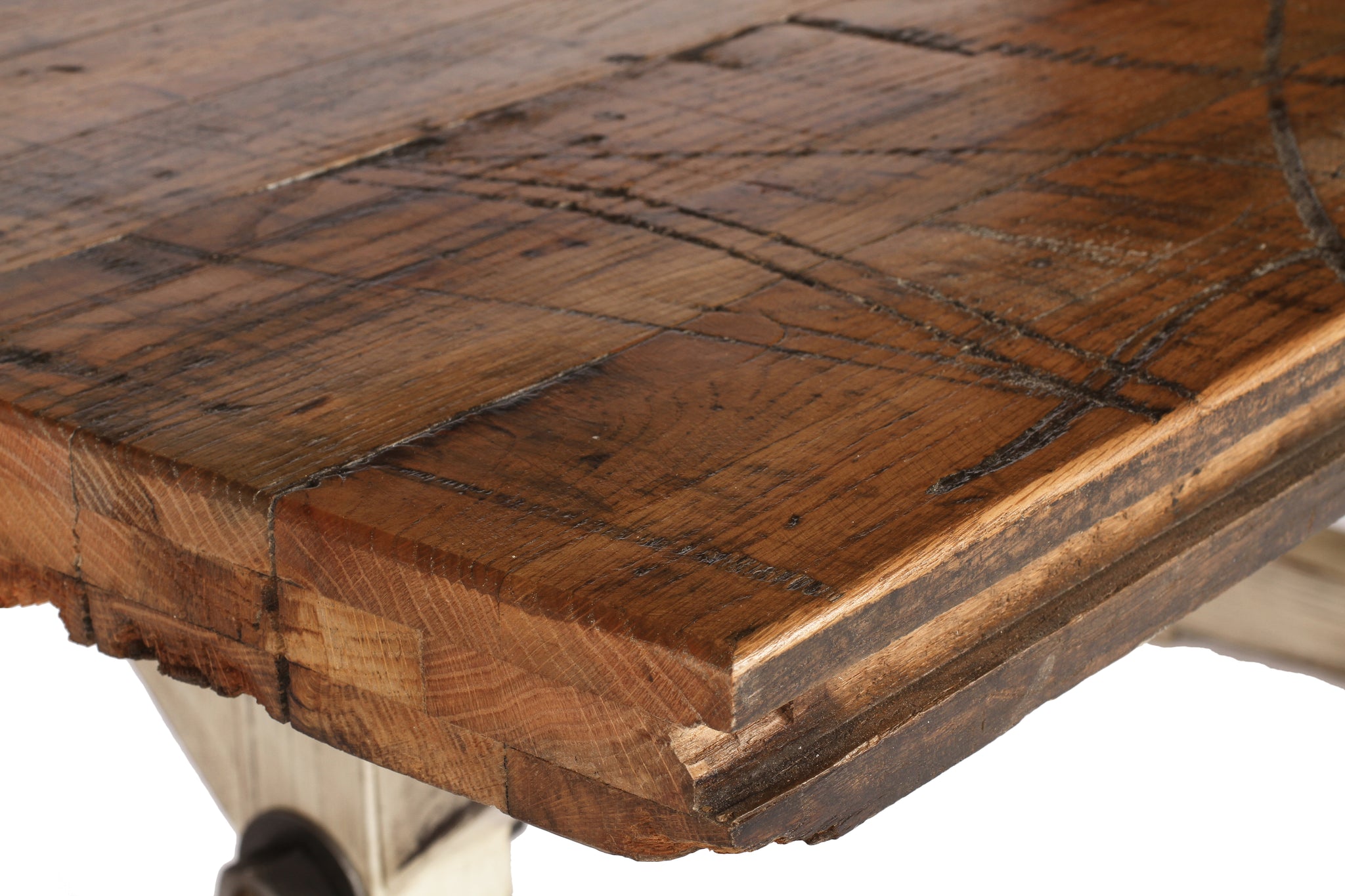 Reclaimed Railroad Floor Table with All Thread (Large) – LOREC