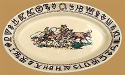 Boots & Saddle Pattern Oval Platter