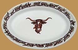 Longhorn Pattern Oval Platter