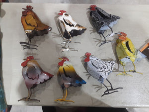 Metal Chicken Family Set (Hen) Assorted Colors