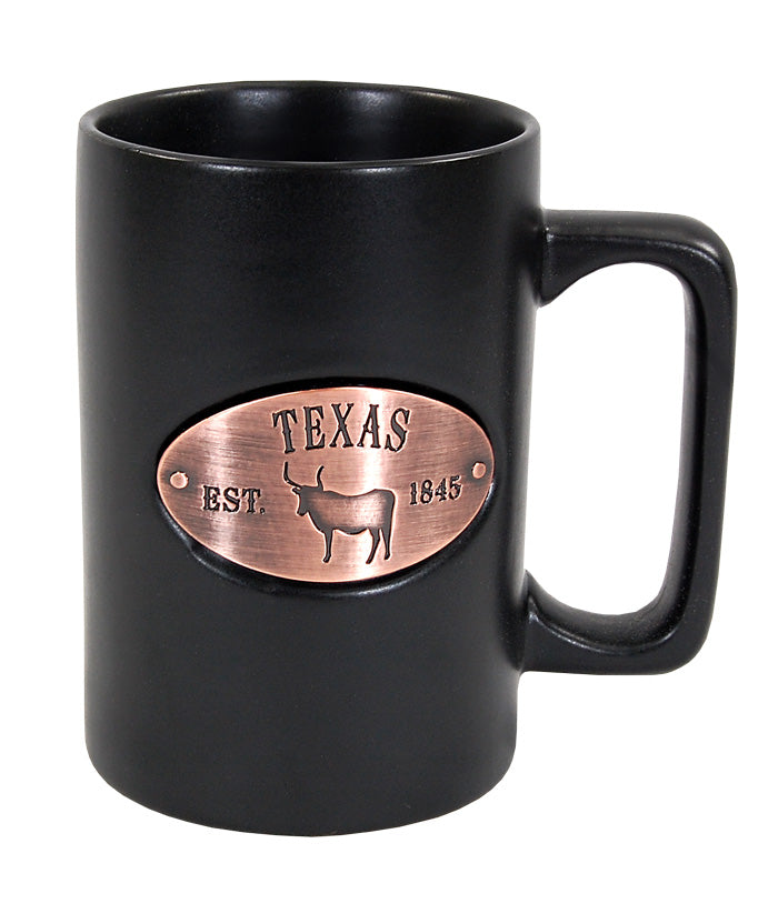Copper Medallion Mug - Matte Black, Texas
